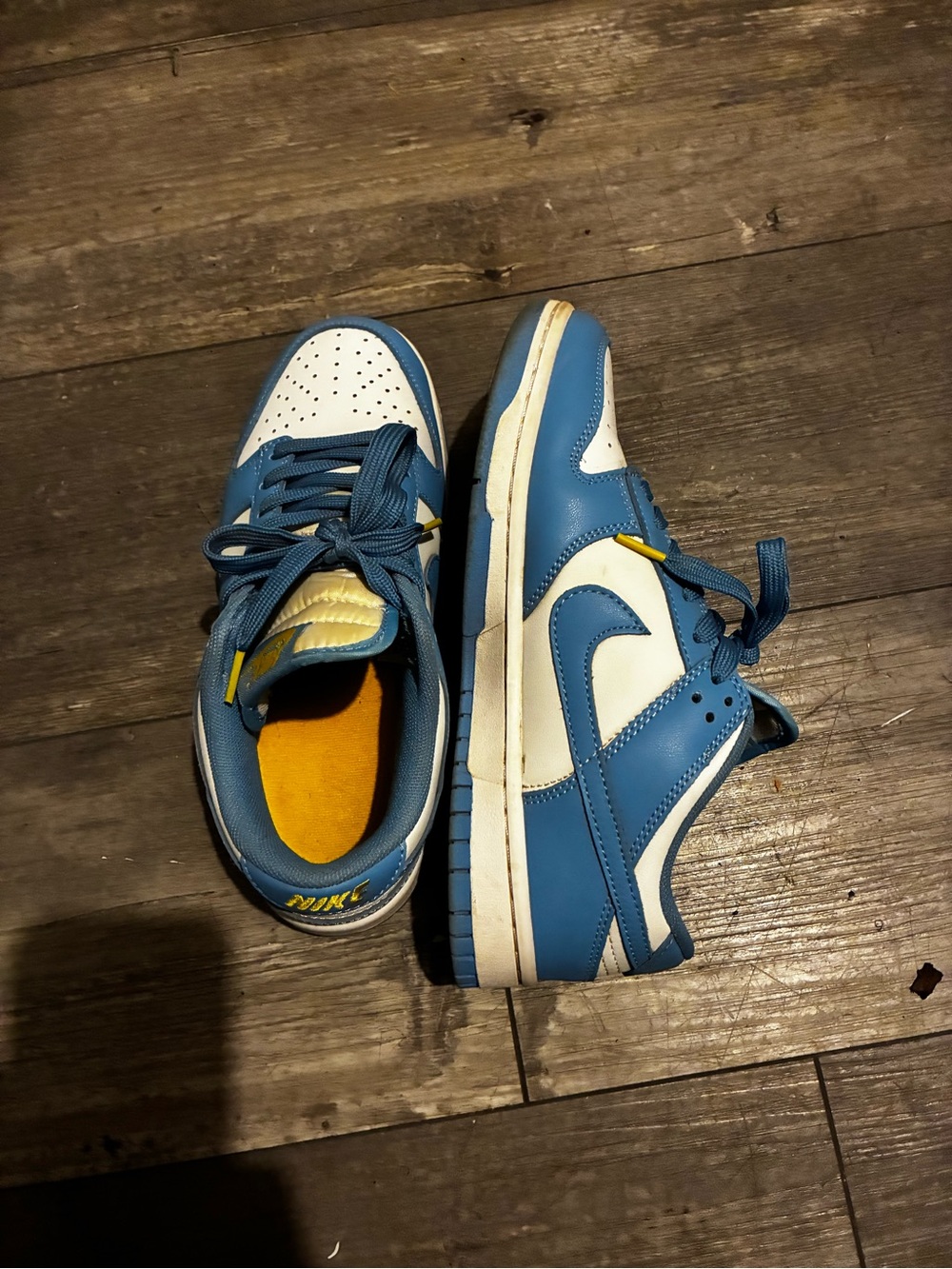 Blue and White Low-Top Sneakers